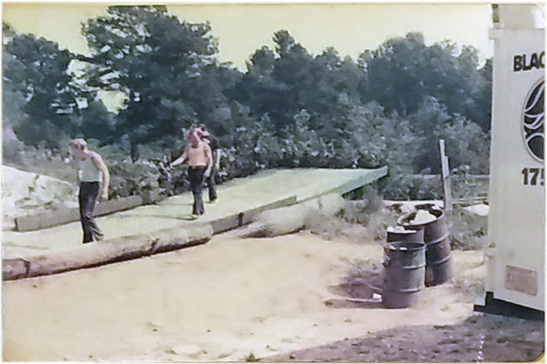 Inspecting the ramp before the jump